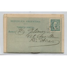ARGENTINA ENTERO POSTAL GJ CAP-08 CARTA KIDD 1889 DOBLE CIRCULADA, RARA U$ 150
